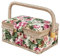 Großer Nähkorb, extra großer Nähkorb, Vintage Flora Sewing -Rückenet für Nähräume, handgefertigter Nähkorborganisator für Nadeln, Gewinde