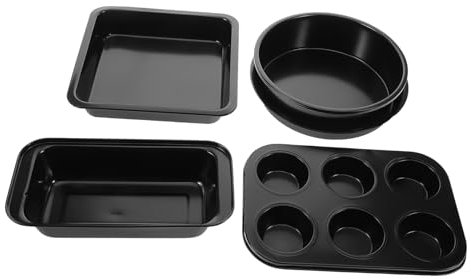 LABRIMP 5pcs Professionelle Küche Backen Pfannen Set Cookie Blätter Muffin Loaf Kuchen Und Kühlung Rack Für Küche Schwarz