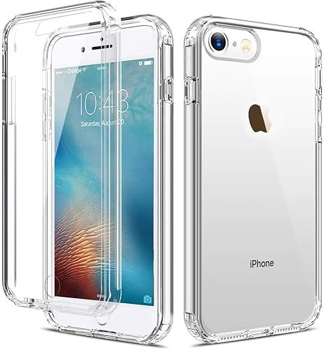 KK KENIK For iPhone SE 2020 Case, iPhone SE 2022/8/7 Case, 360° Full Body Heavy Duty Cover With Built-In Screen Protector, Clear Transparent Shockproof Phone Cover for iPhone SE/8/7 3rd 2nd Gen 4.7”