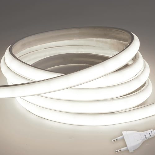 STHomedeco Alta Luminosità Cob - Led Striscia 220v Adesive Da Interno,IP65 Led Striscia Esterno Impermeabile, Strip Decorare Per Commerciale, Famiglia (Bianco Naturale 4000k, 2M)