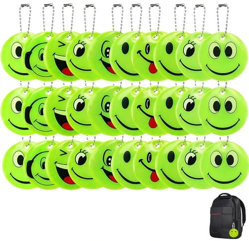 Heanvmyss Pendentifs Réfléchissants de Sécurité,20 Pièces Porte-clés Réfléchissants,Réflecteurs de Nuit pour Enfants,Cartable,Sac à Dos,Course à Pied,Jogging