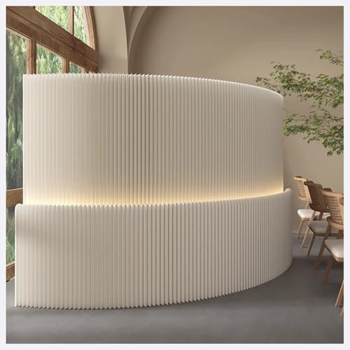 GZHERVICES Foldablea Raumteiler aus Papier mit LED-Licht und verdickten Paneelen – Tragbarer Sichtschutz für Zuhause, Büro, Wohnheim, Studio, Bekleidungsgeschäft und Live-Streaming(3x0.26x2m)