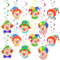 AOOTE Clown Girlande Karneval, 12 Stück Clown Hängende Wirbel Girlande, Party Deko Clown Hanging Decoration für Fasching,Karneval Geburtstag,Zirkus Party Deko,Geburtstag,Hochzeit