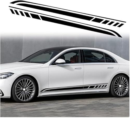 GQQGM Karosserie Aufkleber Für Audi R8 RS3 RS4 RS5 RS6 RS7 A1 A3 A4 A5 A6 A7 A8 Selbstklebend Vinyl Auto Seitenschweller Aufkleber Dekorative Accessoires,A-Black