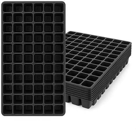 HiFEN® Set of 6, 24-Cell Cavity Tray Inserts Black, Durable Seedling Trays for Efficient Planting and Growth – Perfect for Greenhouses, Gardens, and Indoor Plant Care