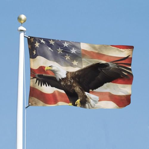 Flaggen 90X150cm, Flagge Fly Eagle lichtbeständige Dekoration Flagge Witterungsbeständiges Garten Flagge für Bar Party Feiern