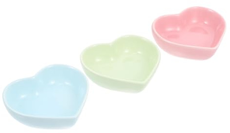 DECOMELODY 3 pièces Bol Céramique pour Animaux Bol Réutilisable pour Nourriture Hamster Nain et Facile à Nettoyer de Repas Pratique pour Petits Rongeurs Rose Vert Bleu