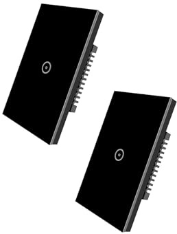 Interruttore luce intelligente, interruttore luce WiFi, 1 marce (nero, confezione da 2)