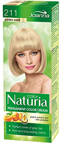 Joanna Naturia Color Permanent Hair Color Cream – Goodness of Milk Proteins and Peach Extracts – Premium-Quality Hair Dye – Provides Soft and Lustrous Hair – Long-Lasting Hair Colors – Golden Sand