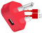 IWIO 3 Pin UK USB Mains Charger Adapter 1000 mAh / 1 AMPwith USB 2.0 Micro USB Sync and Charge Cable 1 Meter compatible with Amazon Fire HD 8 8 Inch - RED