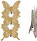 Christmas 3 Pack Clip on Feather Butterfly with Glitter Tree Decoration - Champagne Gold