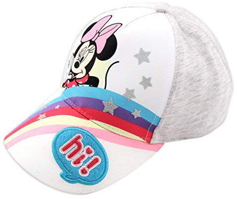 Disney Minnie Mouse Heather Jersey Rainbow Baseball Cap, Toddler Girls, Age 2-4 (Minnie Mouse Heather Grey, Ages 2-4)
