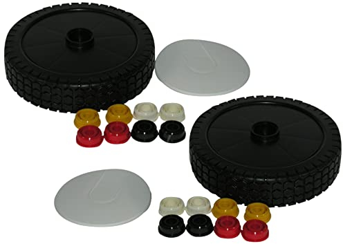 SECURA 2x Rasenmäherrad Rad Universalrad Ersatzrad Elektro/Benzin Rasenmäher 200mm Ø