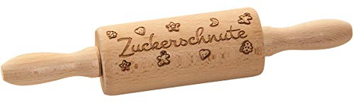 Spruchreif · Kindernudelholz mit Gravur · Teigroller für Kinder · Backen · Plätzchen Teigausroller als Backzubehör · Backrolle aus Holz