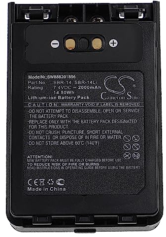vhbw Akku Ersatz für Yaesu SBR-14, SBR-14Li für Funkgerät, Walkie Talkie (2000 mAh, 7,4 V, Li-Ion)