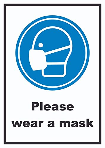 HB-Druck Please wear a mask Schild A5 Rückseite selbstklebend
