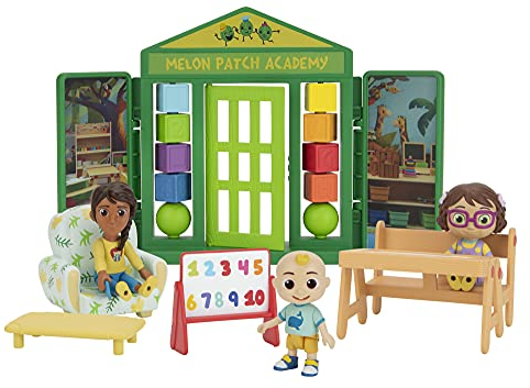 CoComelon CMW0067 - Deluxe Spielset Schule, mit 3 beweglichen Figuren und Zubehör, Spielzeug ab 3 Jahren