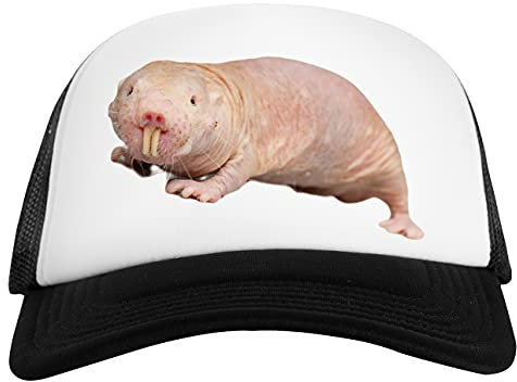 Nackt Ratte Maulwurf Weiß Schwarz Unisex Baseball Cap White Black Unisex