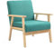 Mingone Sessel Loungesessel Cocktailsessel Gepolsterter Skandinavischer Stil Modern 1 Sitzer Sofa Massivholz für Wohnzimmer Schlafzimmer bis 120kg，Grün