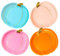 Talking Tables - Set di 8 piatti per Halloween, a forma di zucca, colore arancione, giallo e rosa, usa e getta per feste, autunno, ringraziamento, Il giorno dei Morti