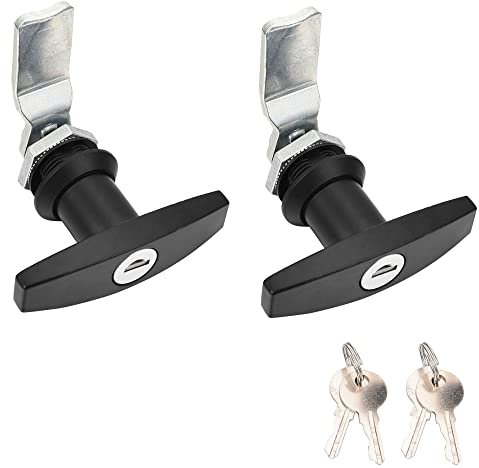 Tidorlou T-Handle Door Lock Truck Cap Locking with 2 Keys for Most Brands of Truck caps, Toppers, Camper Tops Black