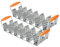 Blackstone 5173 Deluxe-Halterungsständer, 2 Stück, Edelstahl-Racks mit hitzebeständigen Griffen, EIN Tablett für 6 Tacos, spülmaschinenfest, Orange/Silber