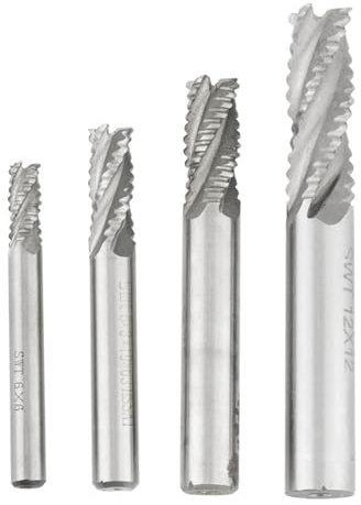 Lot De 4 Pièces Fraise En Bout CNC Fraises Tige Droite Perceuse Outil De Coupe ébauche Brise-Copeaux Fraise M6 M8 M10 M12