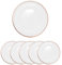 Trimming Shop Lot de 6 assiettes décoratives en verre avec bordure or rose pour décoration de table à manger, mariages, anniversaires, fêtes, vaisselle, événements de restauration (33 cm)