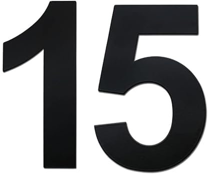 nanlyiau 2pc 3in Mailbox Numbers House Number Door number Stainless Steel House Numbers Adhesive number Made of solid 304 Stainless Steel silvery(black 3in number 15)