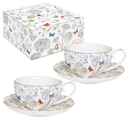 Easy Life COFFRET 2 TASSES A CAFE 10CL EN PORCELAINE