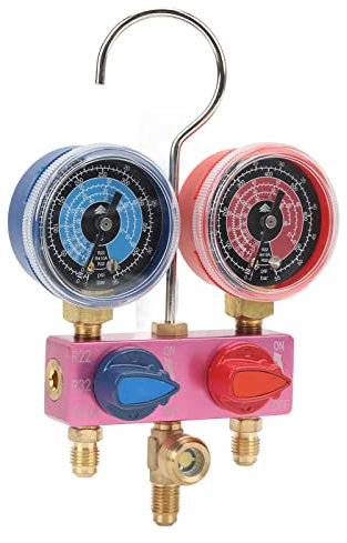 Jauge de Collecteur, Mini Manomètre de Réfrigérant fluoré pour Réfrigérant R22, R32, R410A, Outil de Climatisation à Bouton Métallique G1/4, Détachable pour Windows