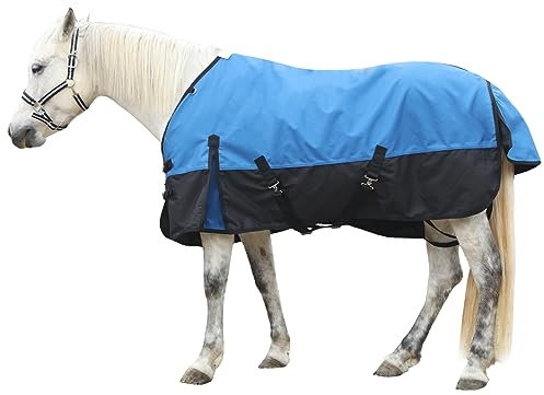 Gallopoff 1200 Denier Ripstop-Regendecke, leicht, wasserdicht, atmungsaktiv, ohne Füllung, Blauschwarz, 205,7 cm