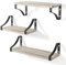 edihome, Mensole da Muro, Set di 3 Livelli, Galleggianti, Scaffali da Parete in Legno Naturale, Decorazione, ideale per Soggiorno, Camera da Letto, Bagno (Legna leggera)