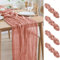 Asee'm 4PCS Tischläufer Käsetuch 300 x 90cm Dunkle Rose Boho Transparente Läufer Tisch Hochzeit Gaze Stoff Rustikale Käse Tuch für Braut Dusche Party