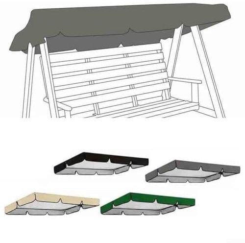 Garden Swing Canopy Replacement, Water Resistant, For Outdoor Seat Swing Chair, Great for Sun Shade 2 & 3 Seater (Only Canopy)(Black)