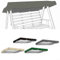Garden Swing Canopy Replacement, Water Resistant, For Outdoor Seat Swing Chair, Great for Sun Shade 2 & 3 Seater (Only Canopy)(Black)