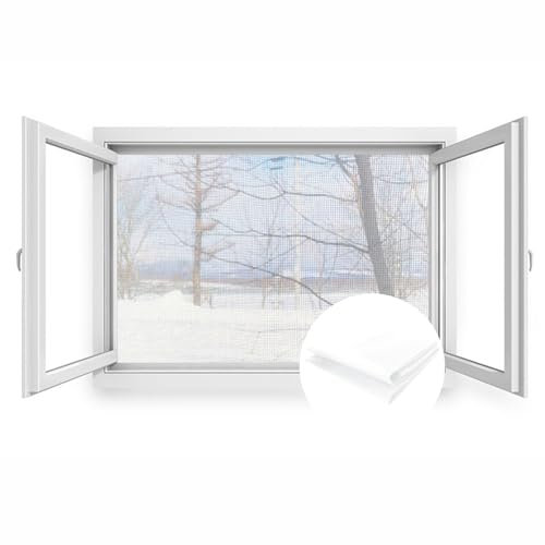 Tela Mosquitera Por Metros Fibra De Vidrio 1.5x14m Red Mosquitera Ventana Fibra De Vidrio Invisible Transparente Pantalla de Malla de Ventana Adiós a los Mosquitos y Otros Insectos －Blanco