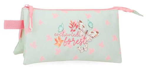 MOVOM Enchanted Forest Estuche Triple Verde 22x12x5 cms Poliéster