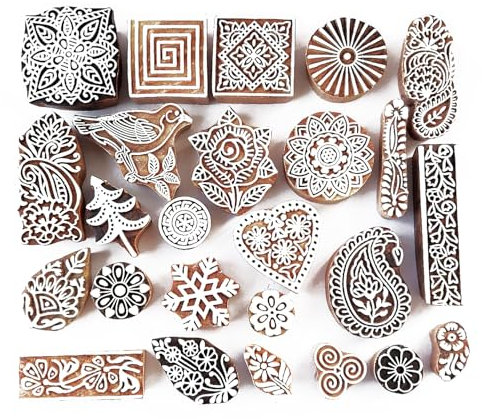 Royal kraft Sortiert Hölzern Block Drucken Stempel (Set von 25) Bulk01_25A