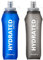 WEMEET Lot de 2 bouteilles d'eau de sport, réutilisables, souples, pliables, 750 ml, avec échelle de volume, sans BPA, pour la randonnée, la course, le sac à dos, le marathon (bleu et gris)