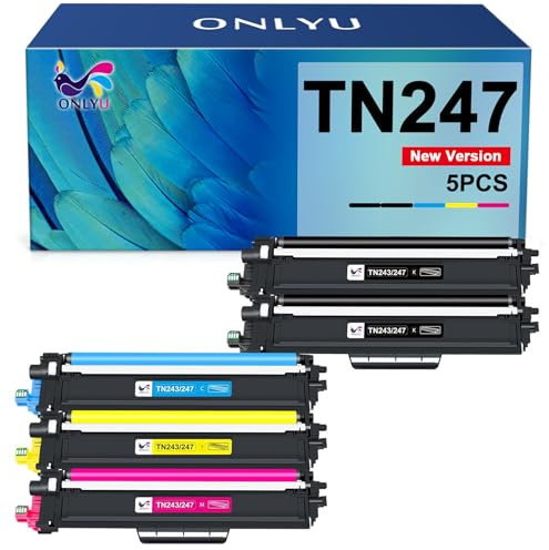 TN247 Kompatibel für Toner Brother MFC L3750CDW Brother TN-243CMYK TN243 Brother MFC-L3750CDW Brother DCP-l3550CDW Toner Brother MFC-L3770CDW HL-L3230CDW HL-L3210CW MFC-L3730CDN MFC-L3710CW(5er-Pack)