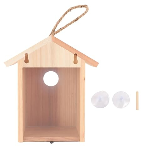 Zisemeil Fenster Vogelhaus Zeder Transparent Design Outdoor Holz Vogelhaus mit Saugnapf