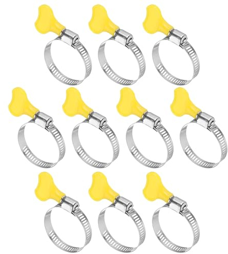PATIKIL 10 Pcs 25-38mm Stainless Steel Hose Clamp Adjustable Bolt Hose Clamps