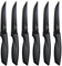 targzier Coltello da cucina professionale, set di 6 coltelli da bistecca, coltello da bistecca in acciaio inox di alta qualità, coltelli da tavola resistenti, utensili da cucina neri