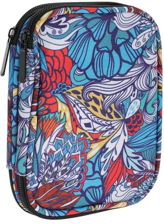 CAPASTEC Custodia Uncinetto Ferri Maglia Con Cerniera Tasche Web Blu 1Pc | Materiale: Tessuto Oxford 600D. Dimensioni: 18x14x4cm. Organizza E Trasporta Vari Strumenti Per Lavorazione A Maglia.