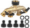 4 Weg solide Messing Tap Connector, Heavy Duty Outdoor Schlauch Splitter Garten Wasserhahn Adapter Wasserleitung Verteiler individuelle Absperrung/ON-Ventil für Garten Bewässerung Rasen Wartung (#1)