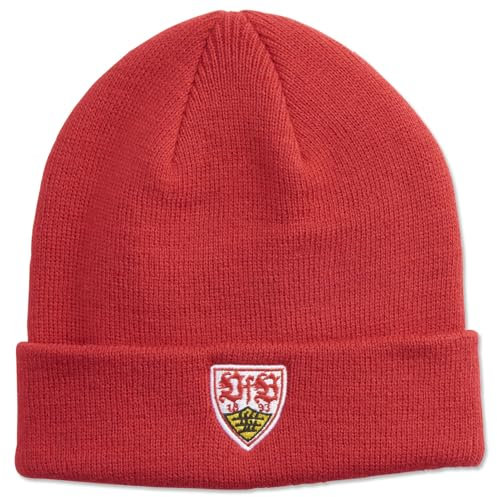 VfB Stuttgart Beanie Wappen rot Wintermütze, Erwachsenen-Einheitsgröße + Digni Sticker