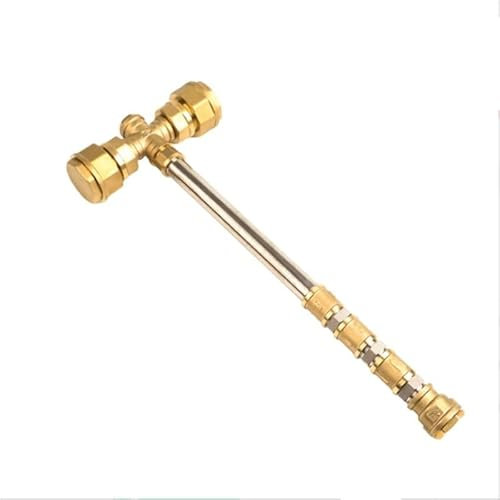 Kit de martillo de latón modular para armar, martillo de guerra vikingo, martillo de Thor, martillo de tubo de metal pesado, accesorios de cosplay coleccionables para decoración del hogar.(Medium)