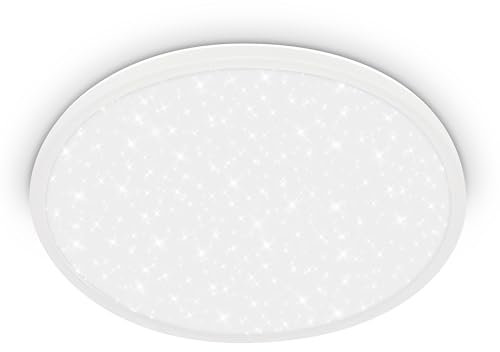 BRILONER - LED Panel mit indirektem Licht, Sternenhimmel, neutralweißes Licht, LED Lampe, Deckenleuchte, Wohnzimmerlampe, Küchenlampe, Deckenbeleuchtung, Flurlampe, 37,5x4,5 cm, Weiß