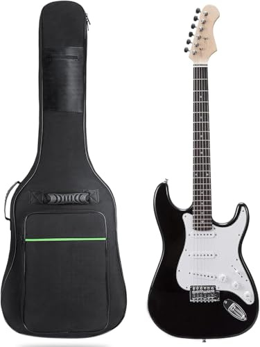 LETSROCK 39-Zoll-E-Gitarrentasche, 7 mm gepolstert, wasserdichtes E-Gitarrencase, E-Gitarren-Gigbag-Rucksack mit Nackenriemen und Taschen